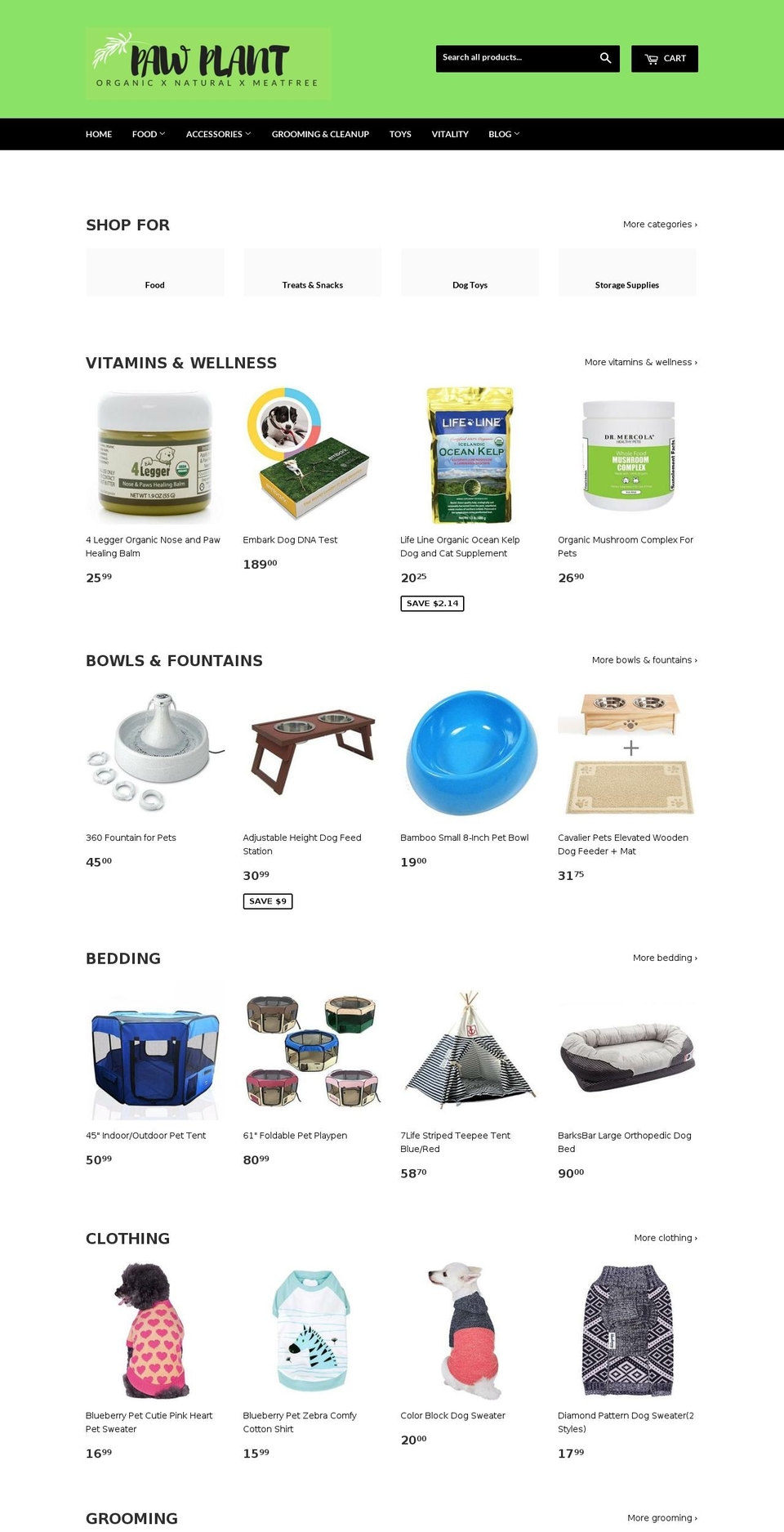 pawplant.com shopify website screenshot