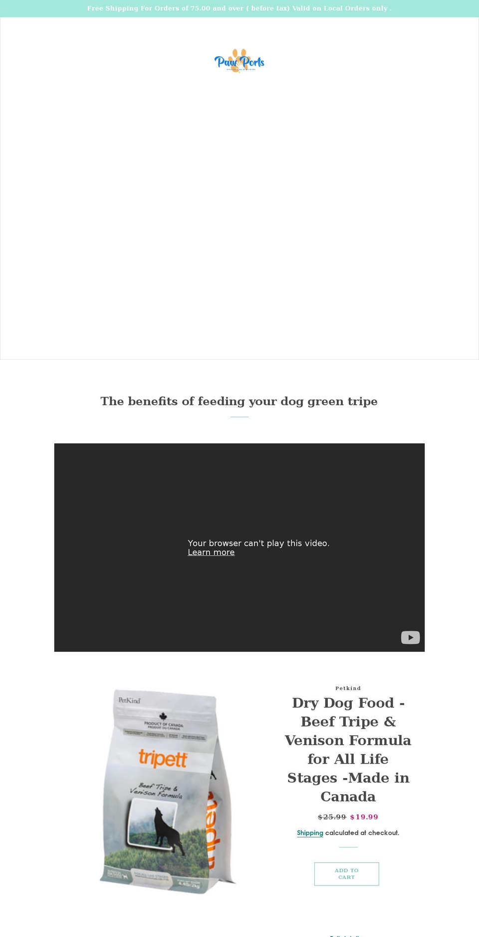 pawports.com shopify website screenshot