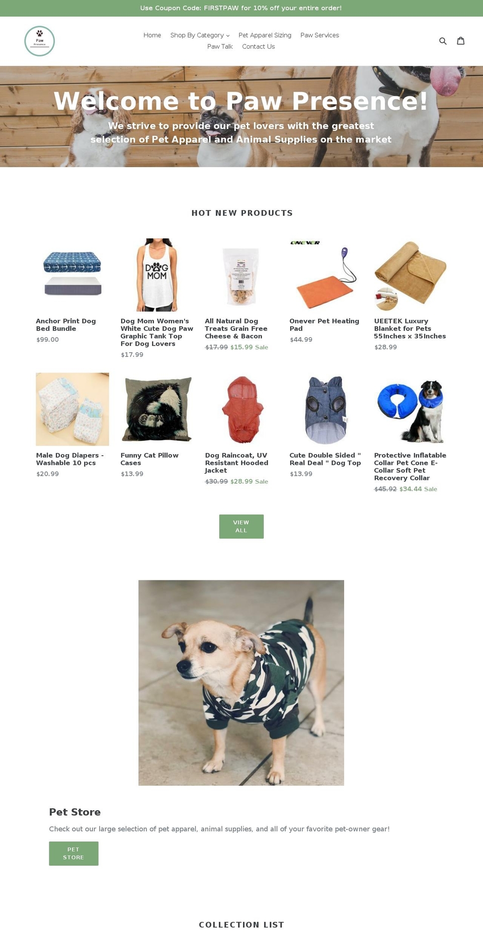 pawpresence.com — Shopify storefront screenshot