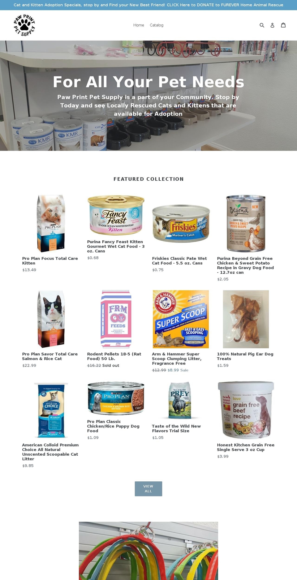 pawprintpetsupply.com — Shopify storefront screenshot