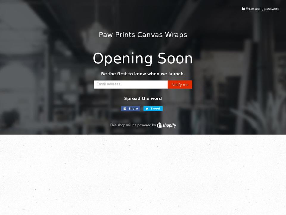 pawprintscanvas.com shopify website screenshot