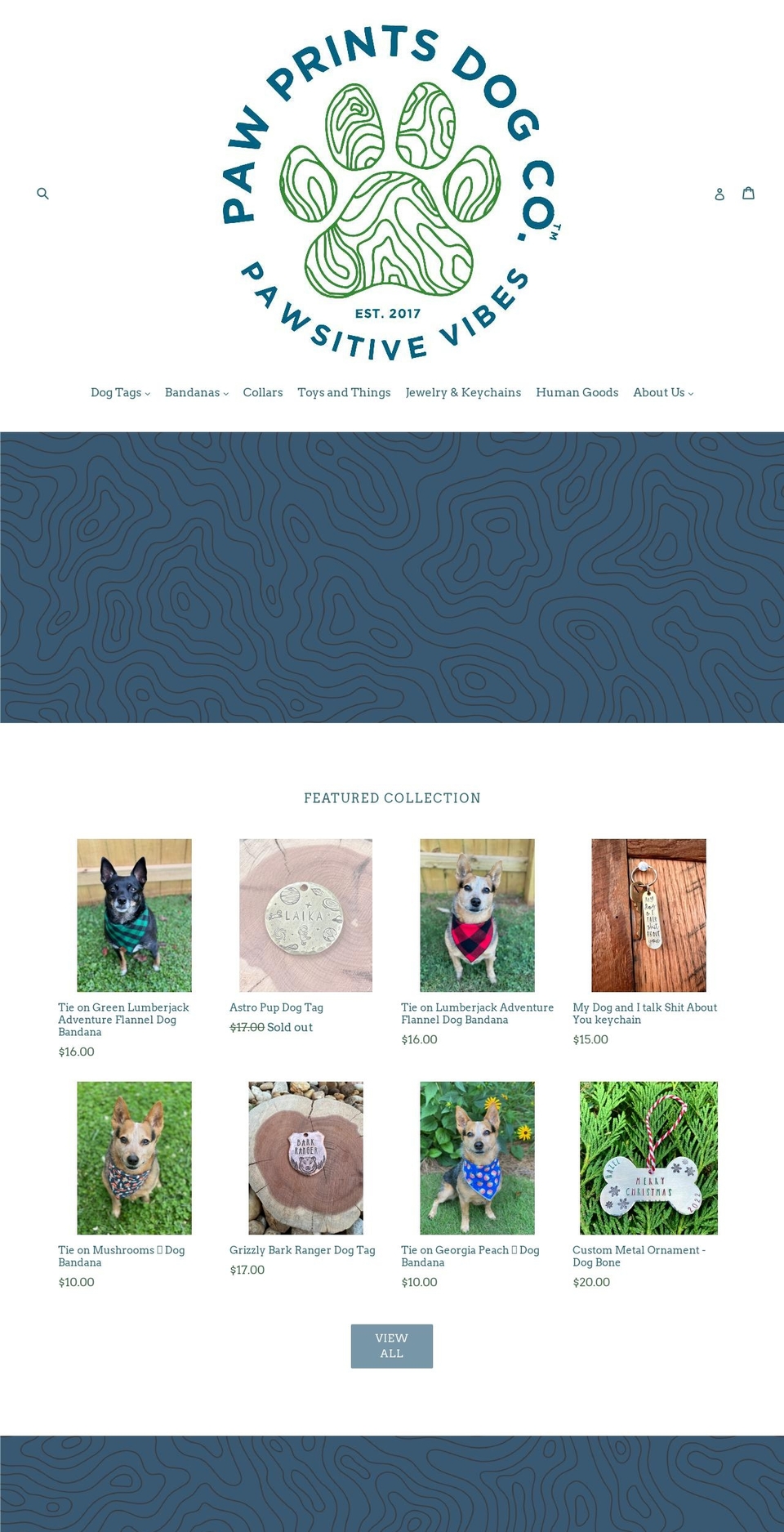 pawprintsdogco.com shopify website screenshot