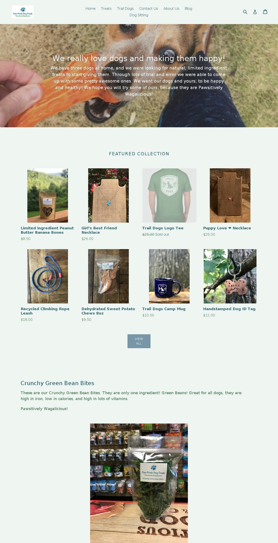 pawprintsdogtreats.com — Shopify storefront screenshot
