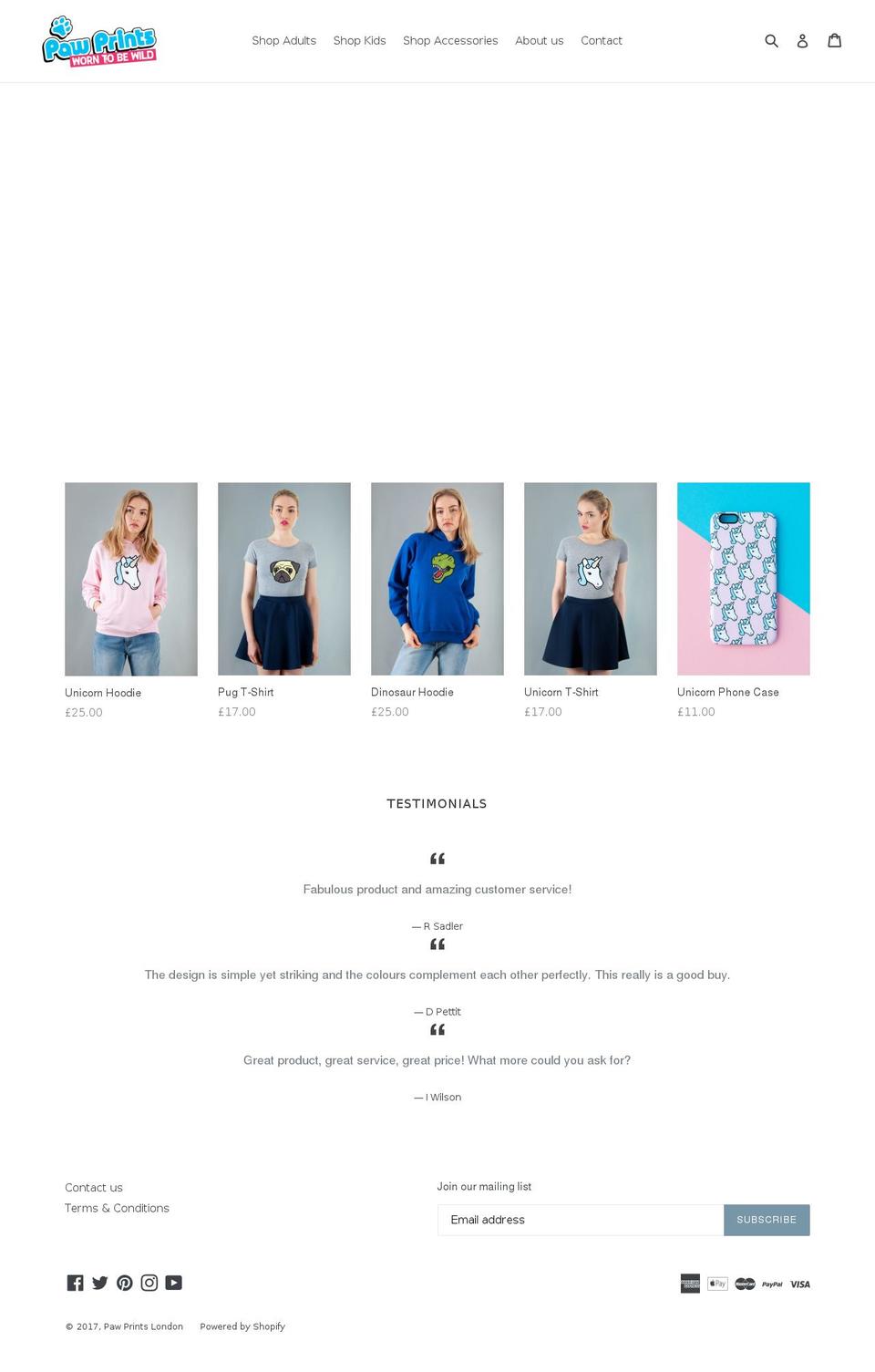 pawprintslondon.com shopify website screenshot