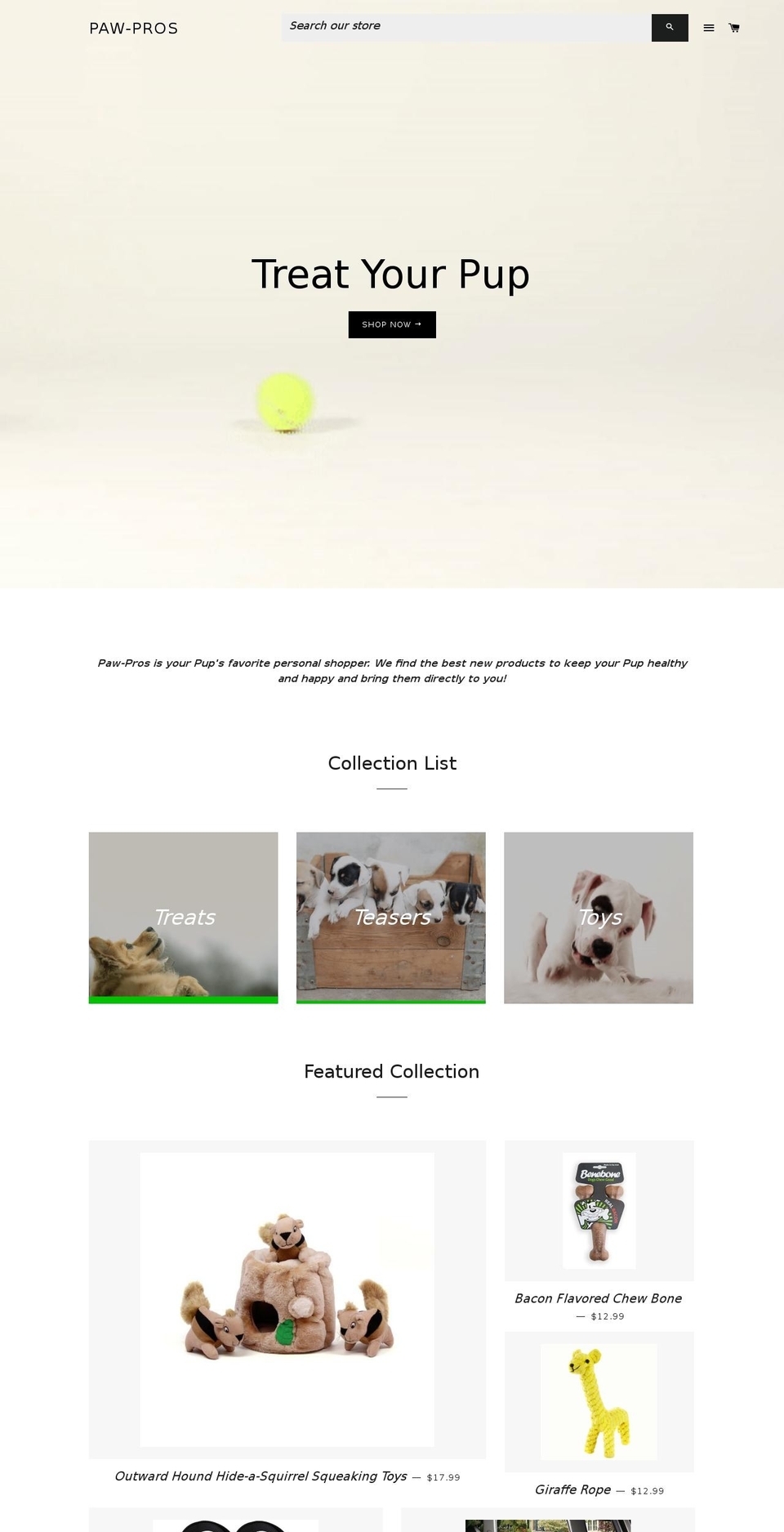 pawpros.co shopify website screenshot