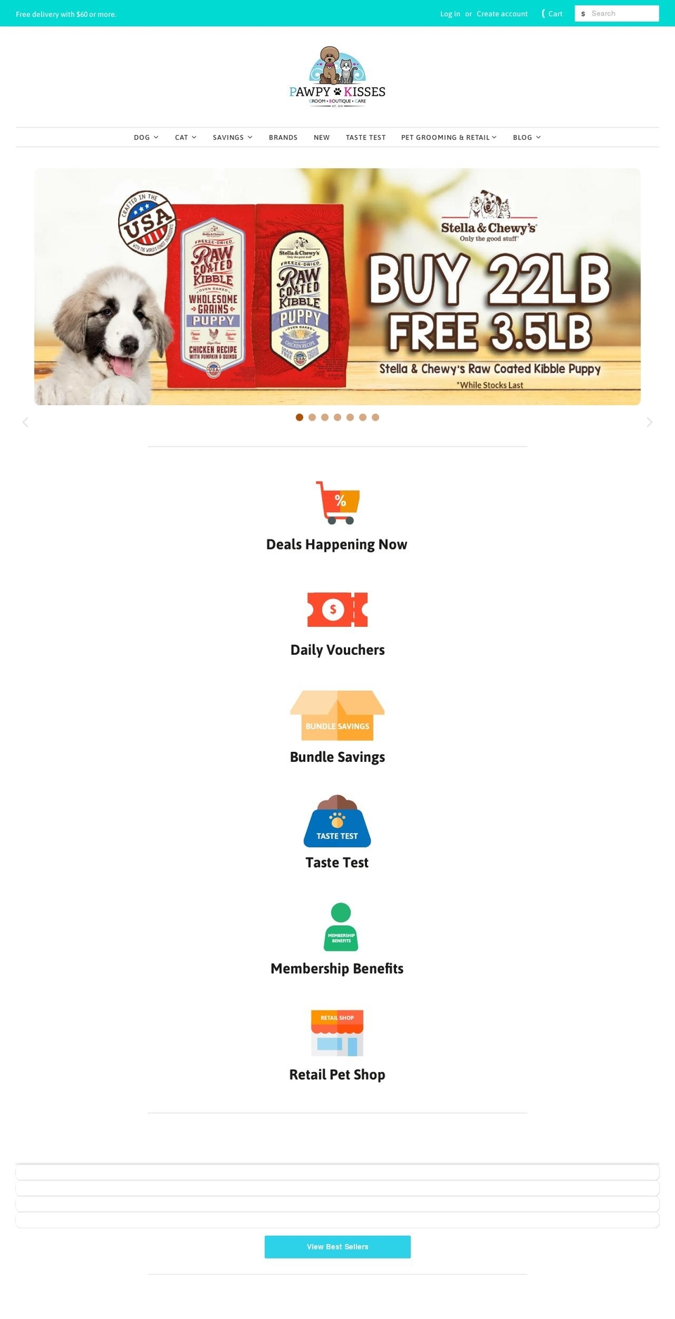 Main Theme Shopify theme site example pawpykisses.com