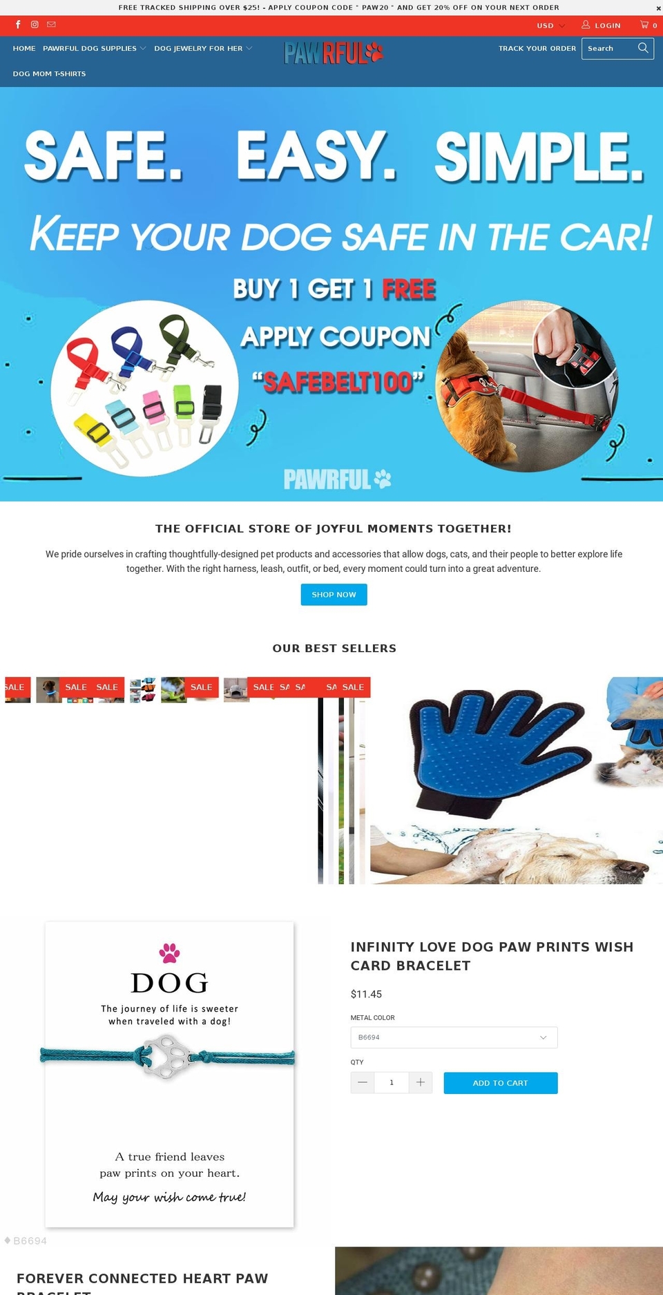 pawrful.com shopify website screenshot