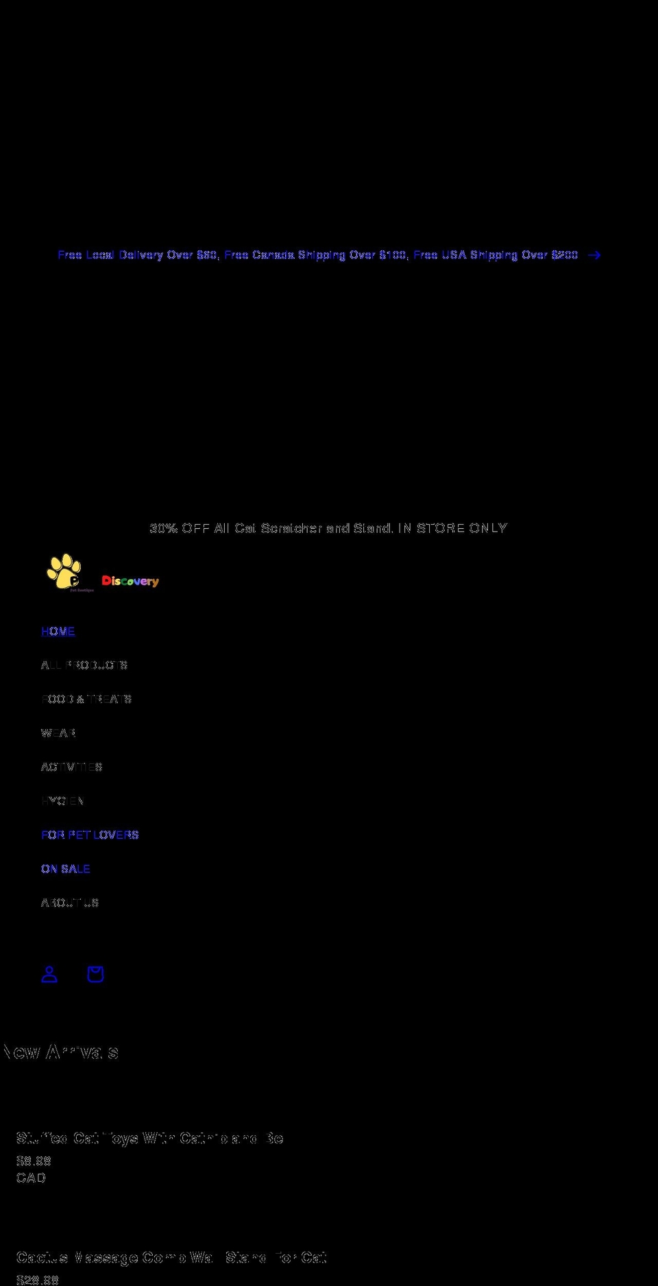pawsdiscovery.com shopify website screenshot