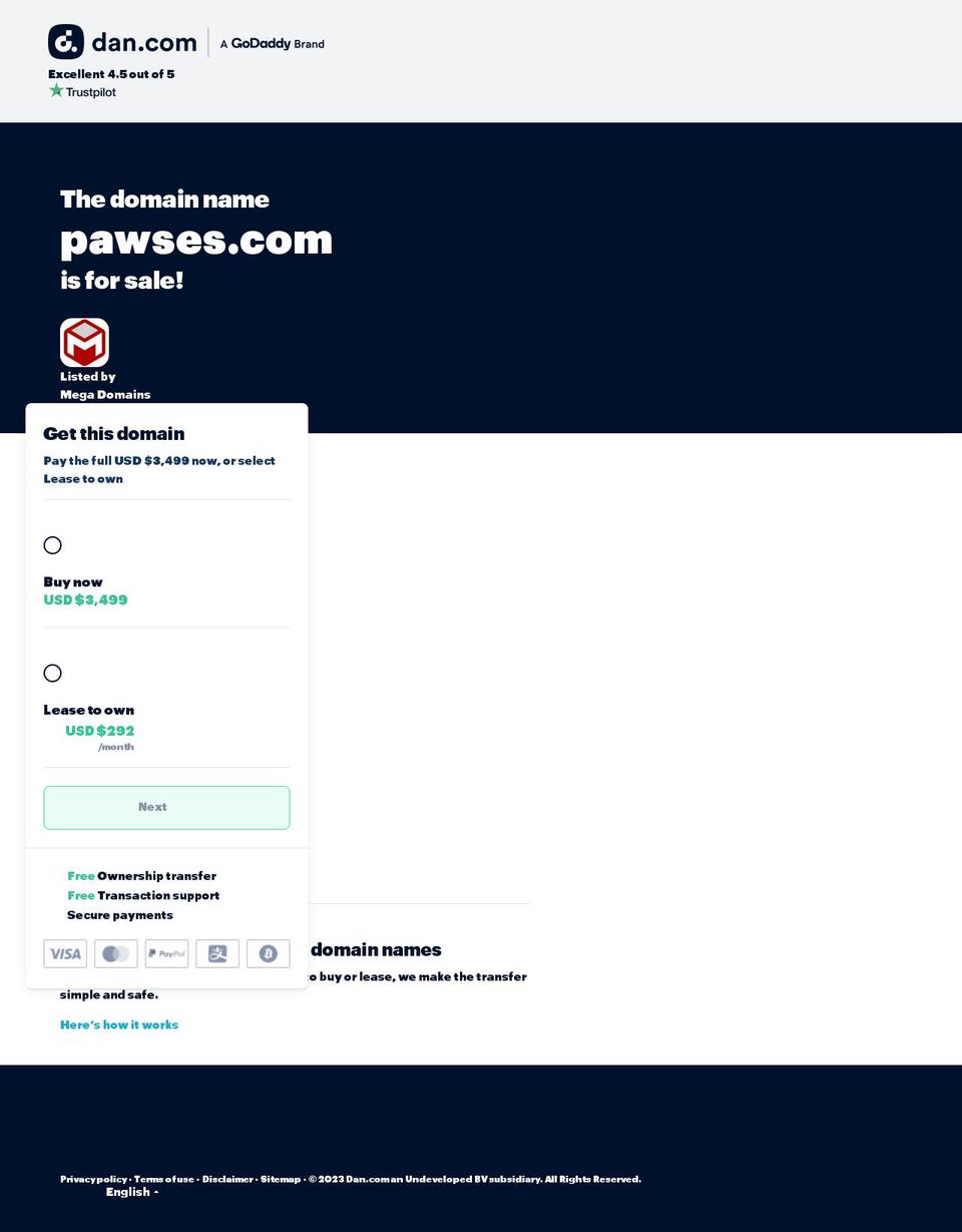 pawses.com — Shopify storefront screenshot