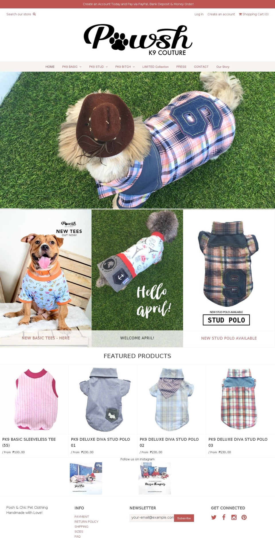 Weekend Shopify theme site example pawshk9couture.com