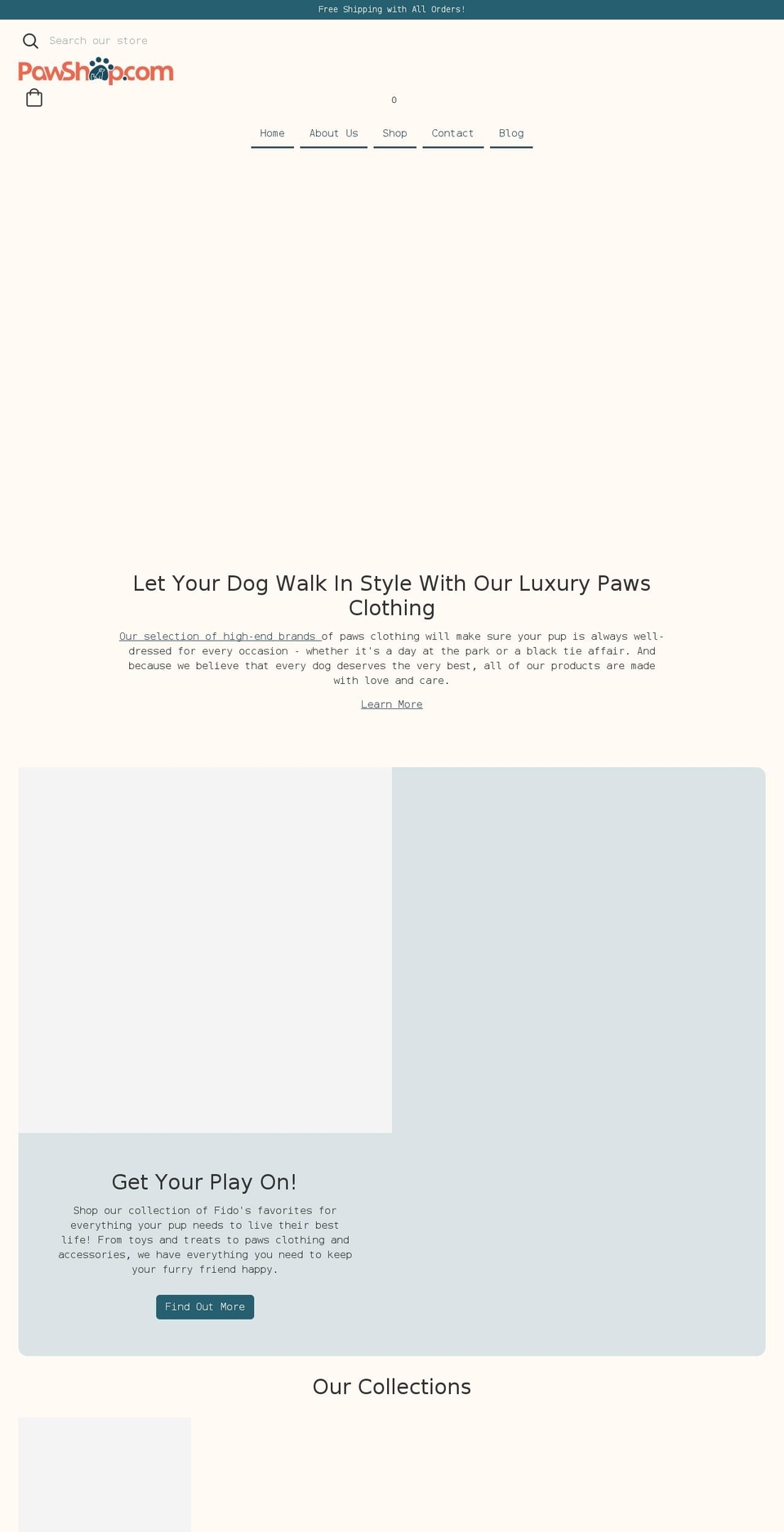 pawshop.com shopify website screenshot