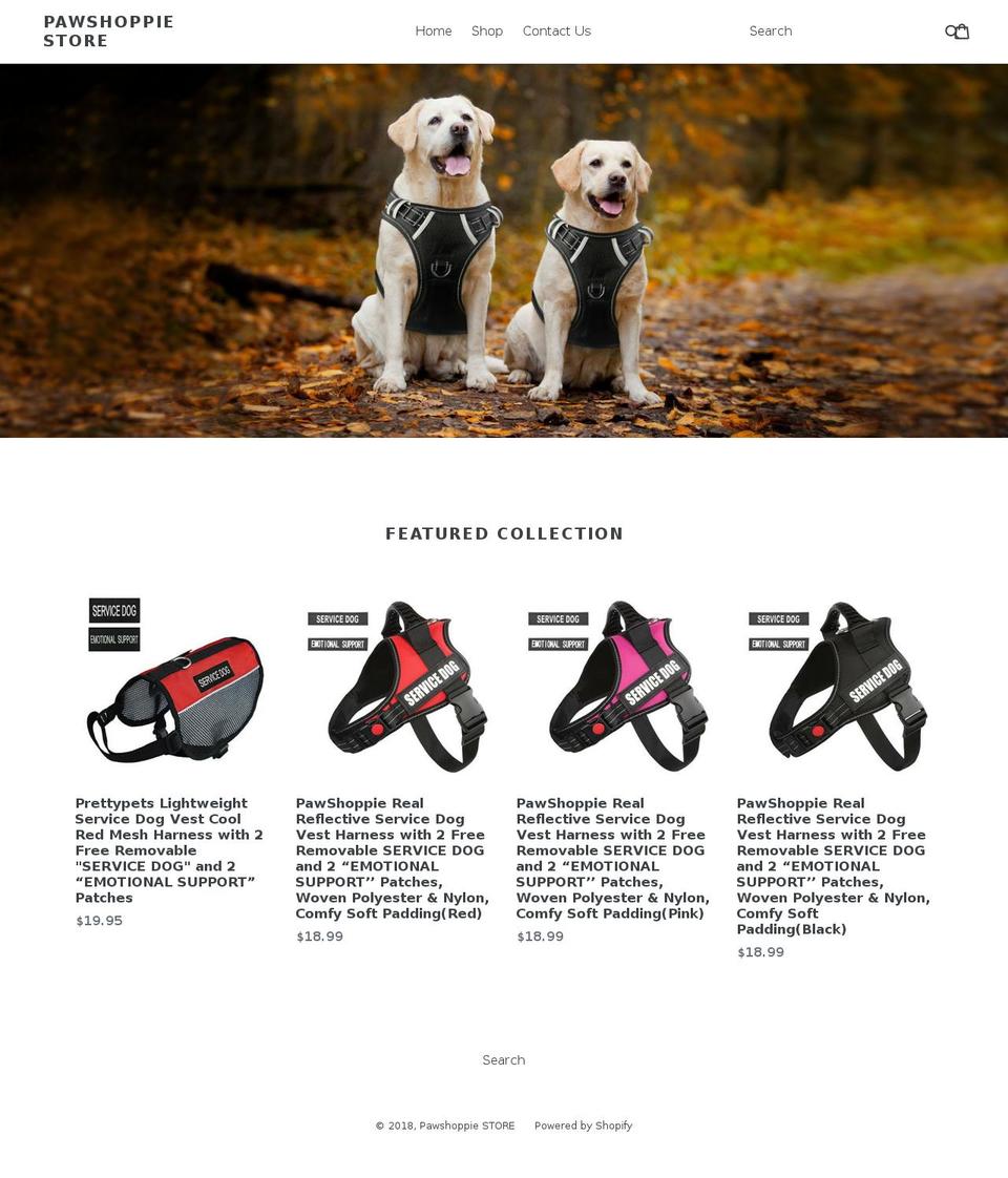 pawshoppie.com shopify website screenshot