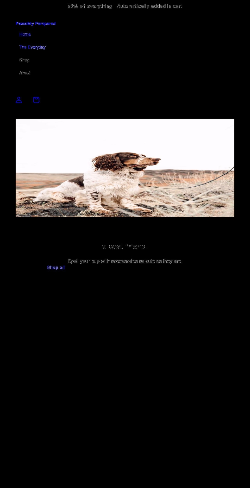 pawsiblypampered.com shopify website screenshot