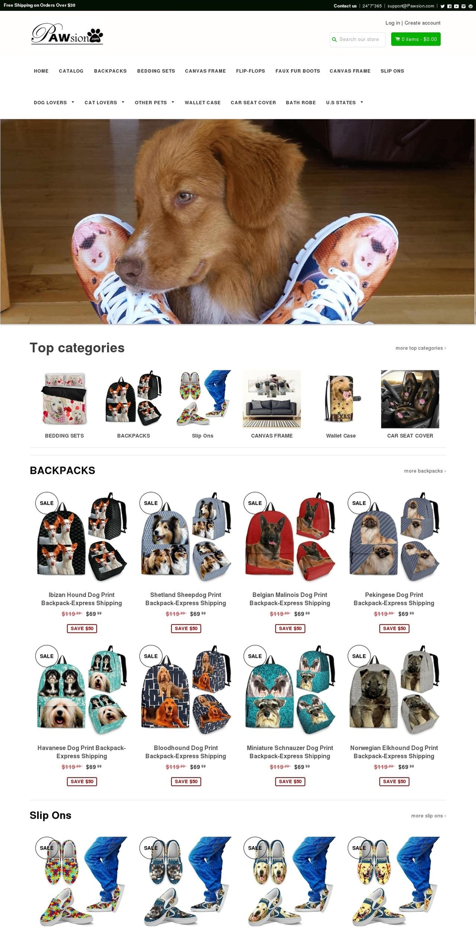 breedbiztheme Shopify theme site example pawsion.com