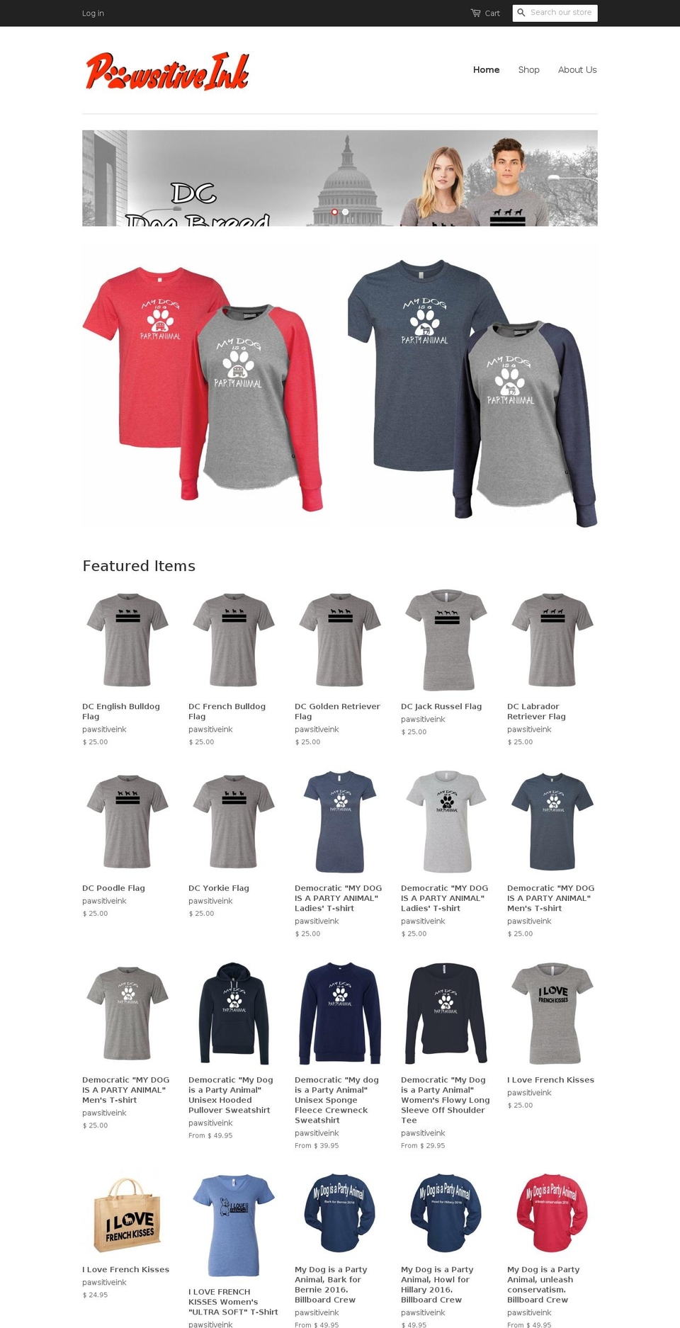 pawsitiveink.com — Shopify storefront screenshot