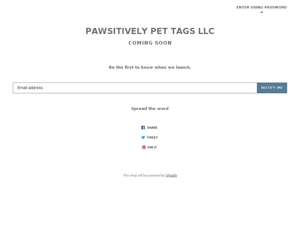 pawsitivelypettags.com shopify website screenshot