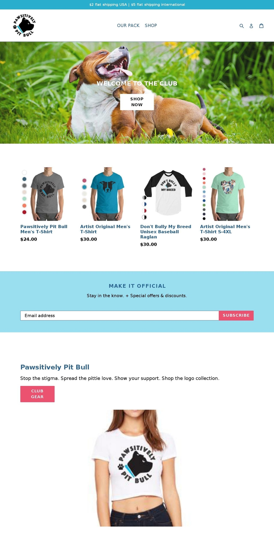 pawsitivelypitbulls.com — Shopify storefront screenshot