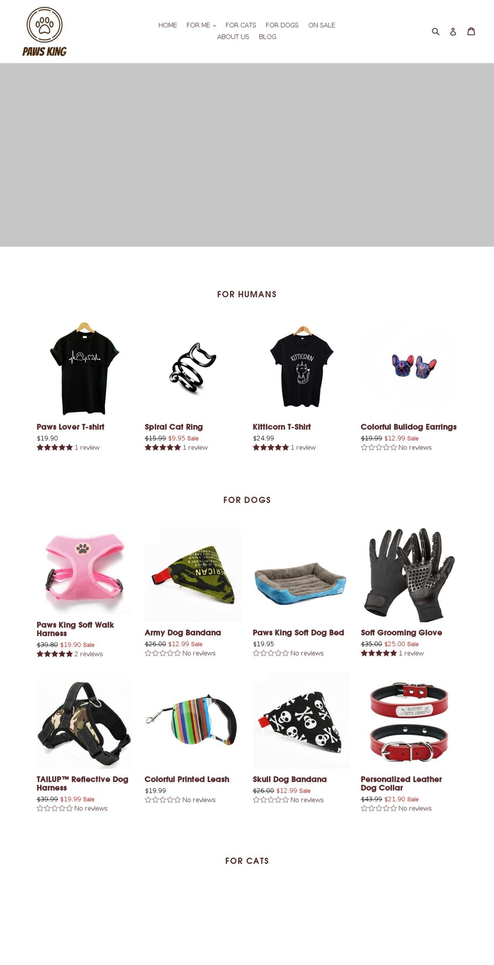 pawsking.com — Shopify storefront screenshot