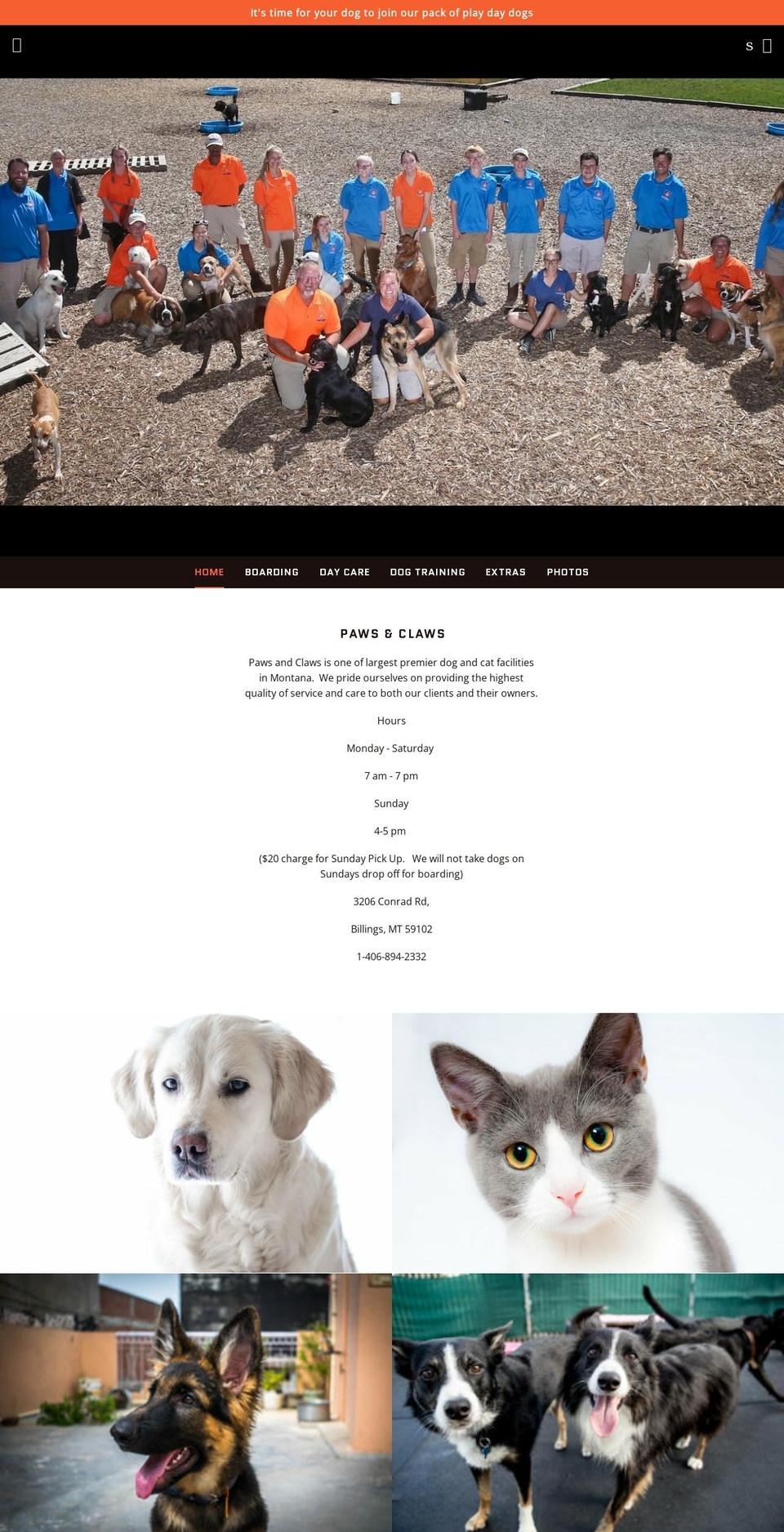 pawsnclaws406.com shopify website screenshot
