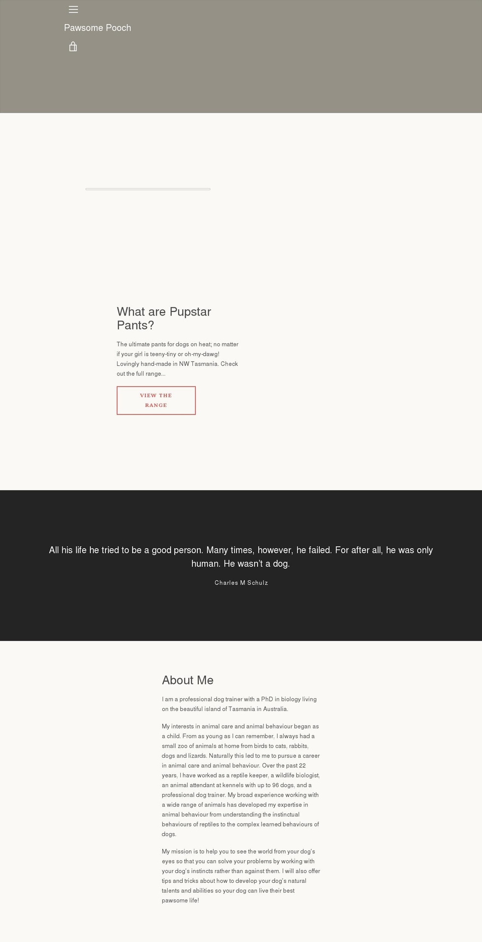 pawsome-pooch.com shopify website screenshot