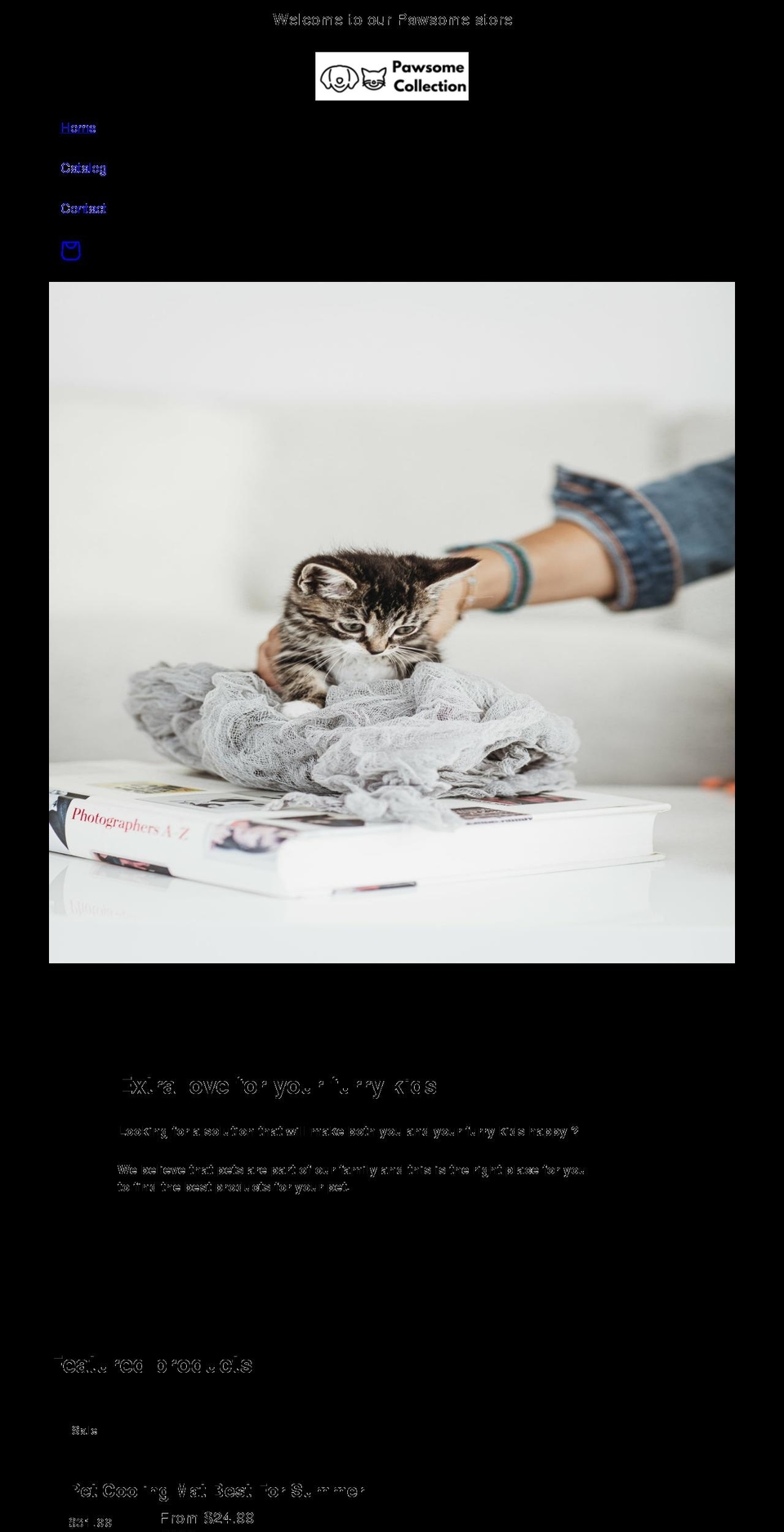 pawsomecollection.com — Shopify storefront screenshot