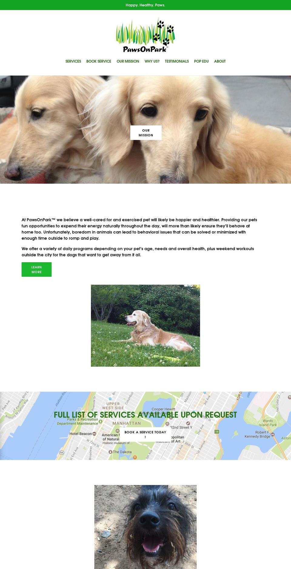 pawsonpark.com shopify website screenshot