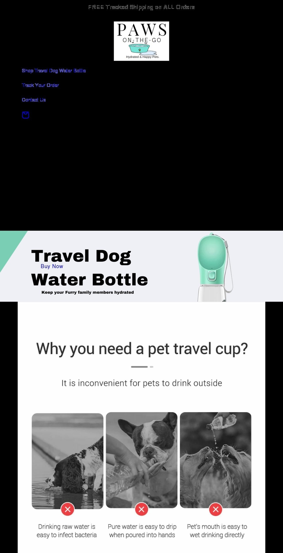 pawsonthego.org shopify website screenshot