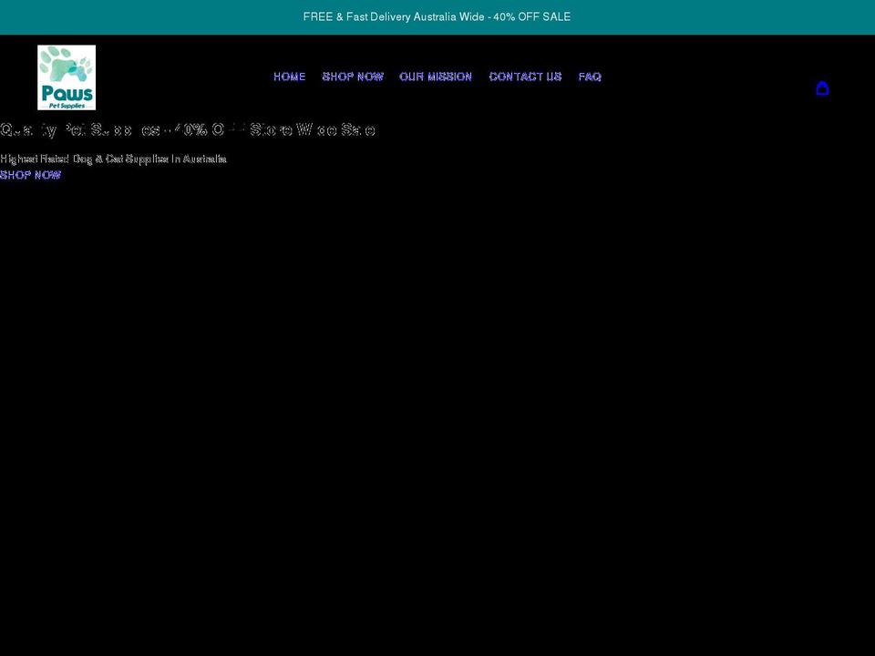 pawspetsupplies.com.au shopify website screenshot