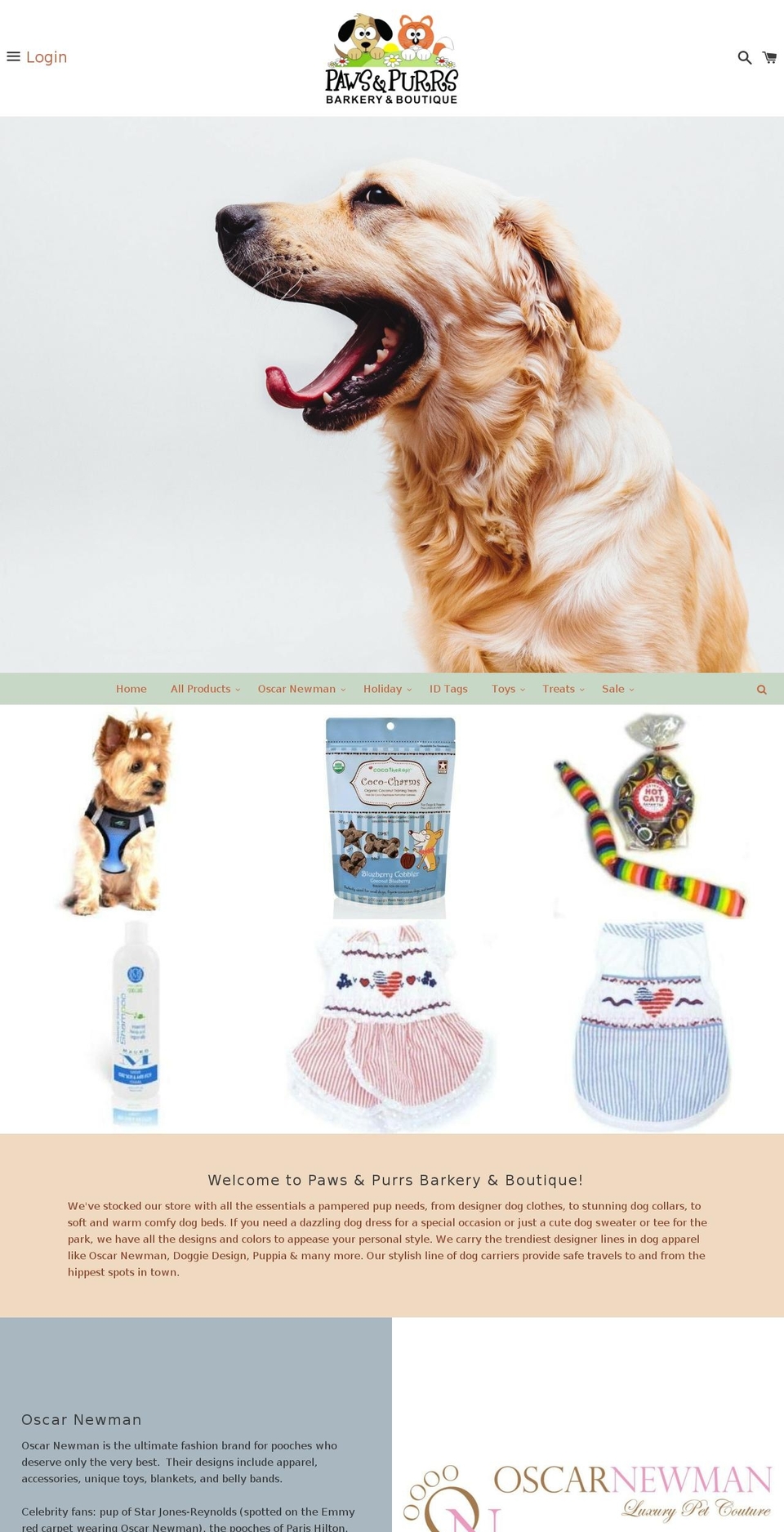 pawspurrs.com shopify website screenshot