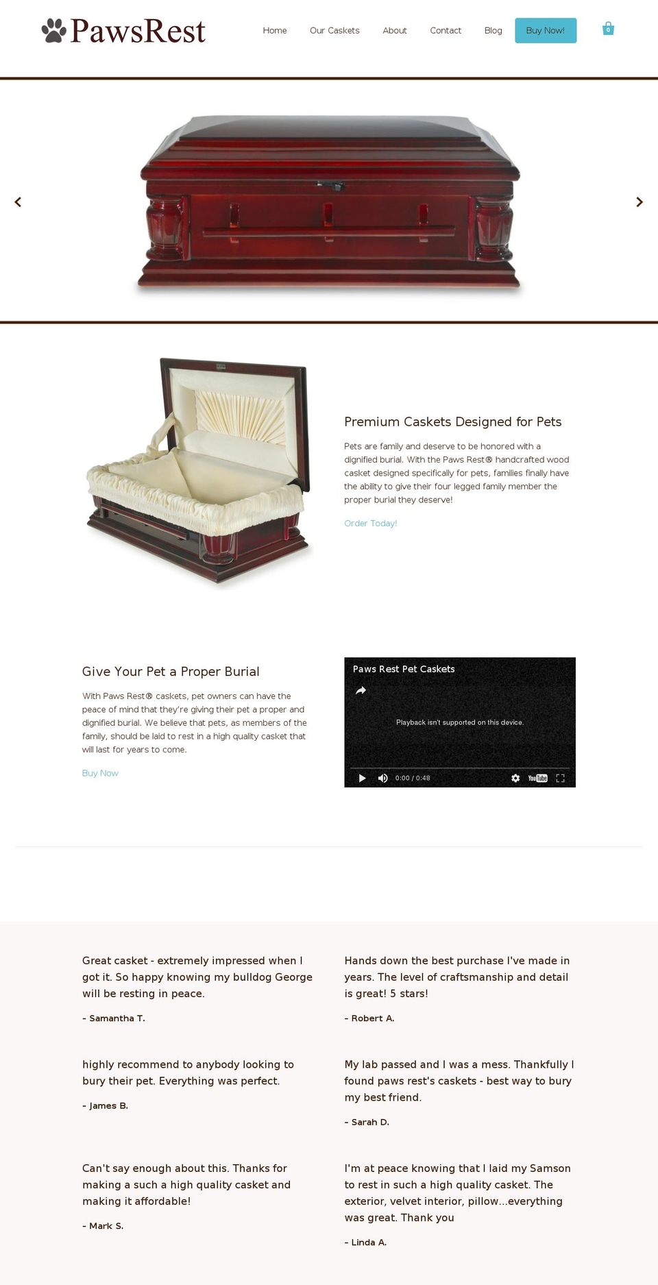 pawsrest.com shopify website screenshot