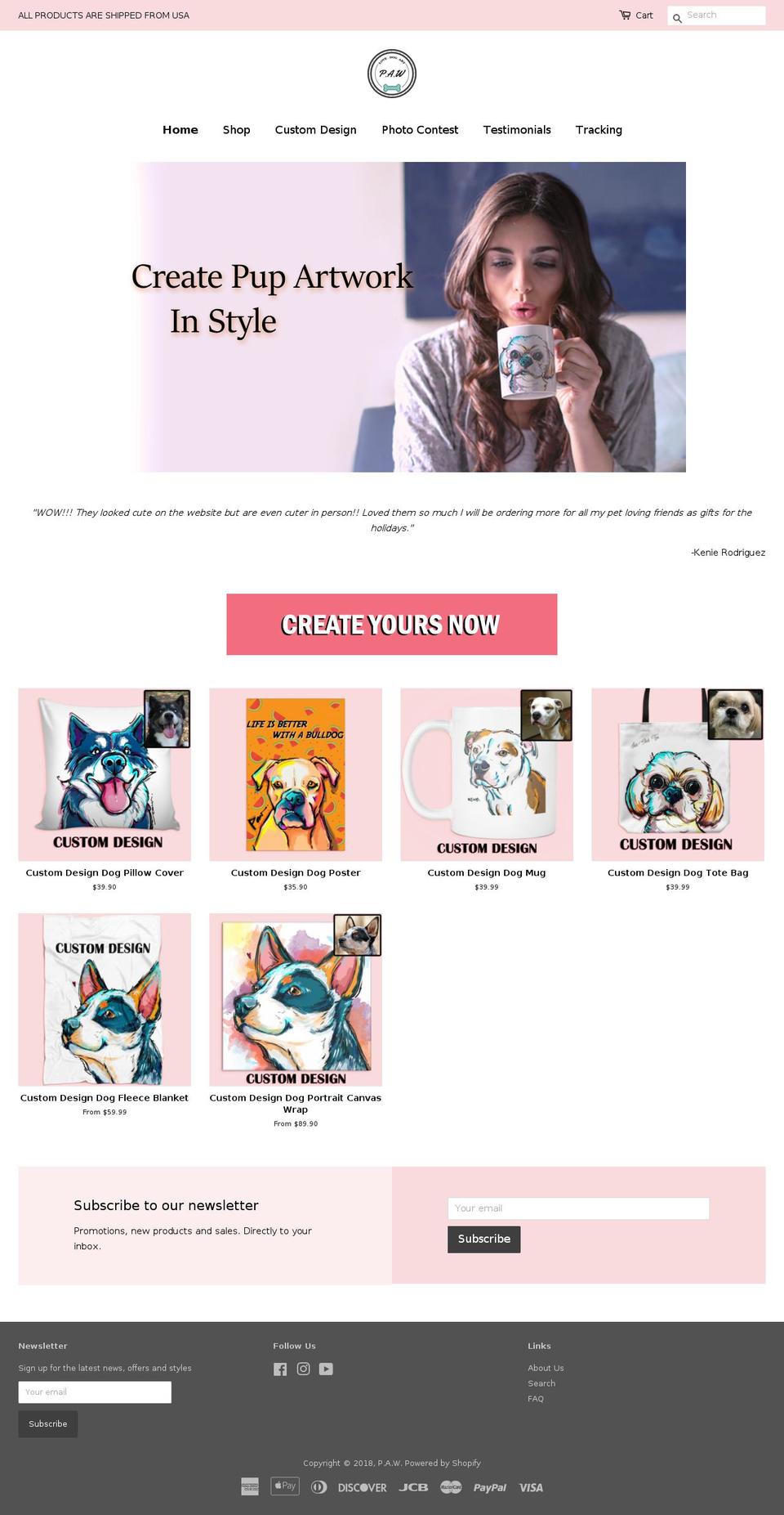 pawss.store shopify website screenshot