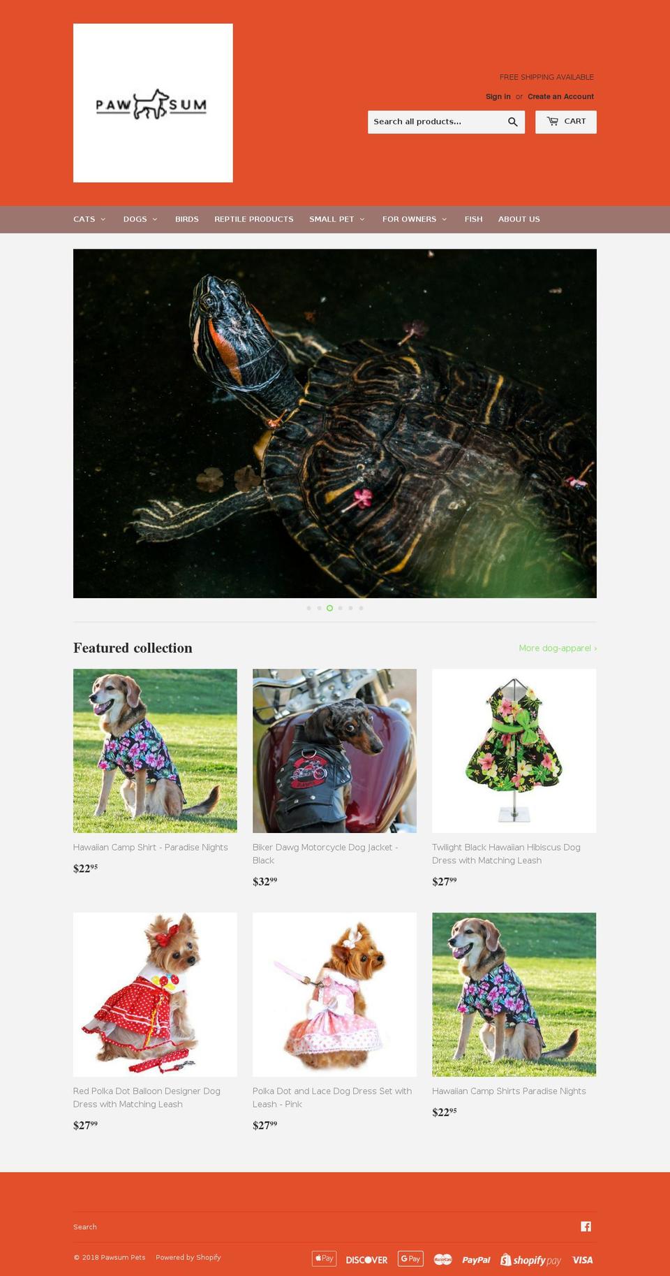 pawsumpets.com shopify website screenshot
