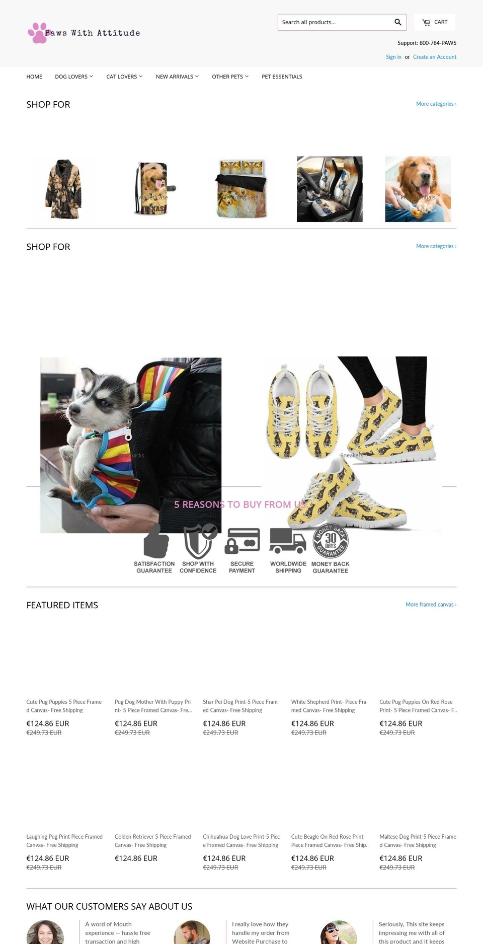 pawswithattitude.com — Shopify storefront screenshot