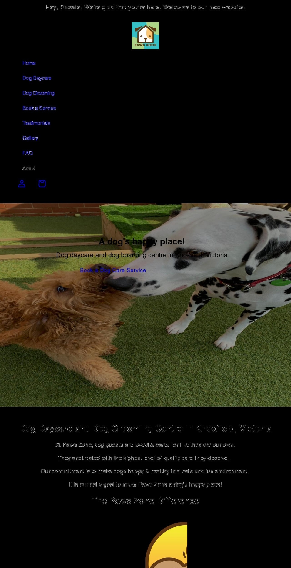 pawszone.com.au shopify website screenshot
