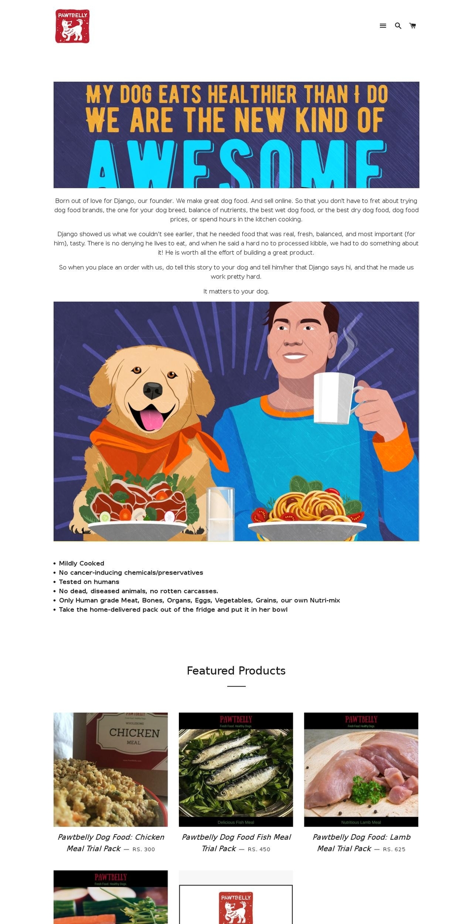 pawtbelly.myshopify.com shopify website screenshot