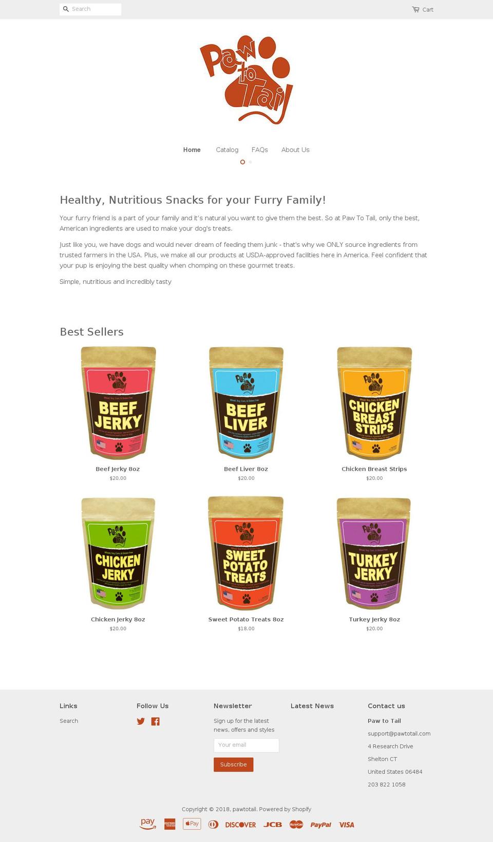 pawtotail.com — Shopify storefront screenshot