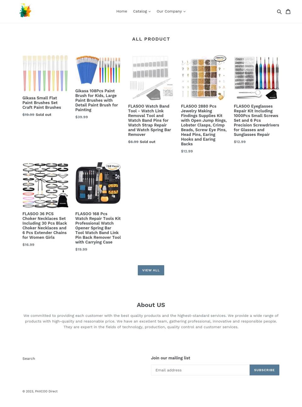 paxcoo.com shopify website screenshot
