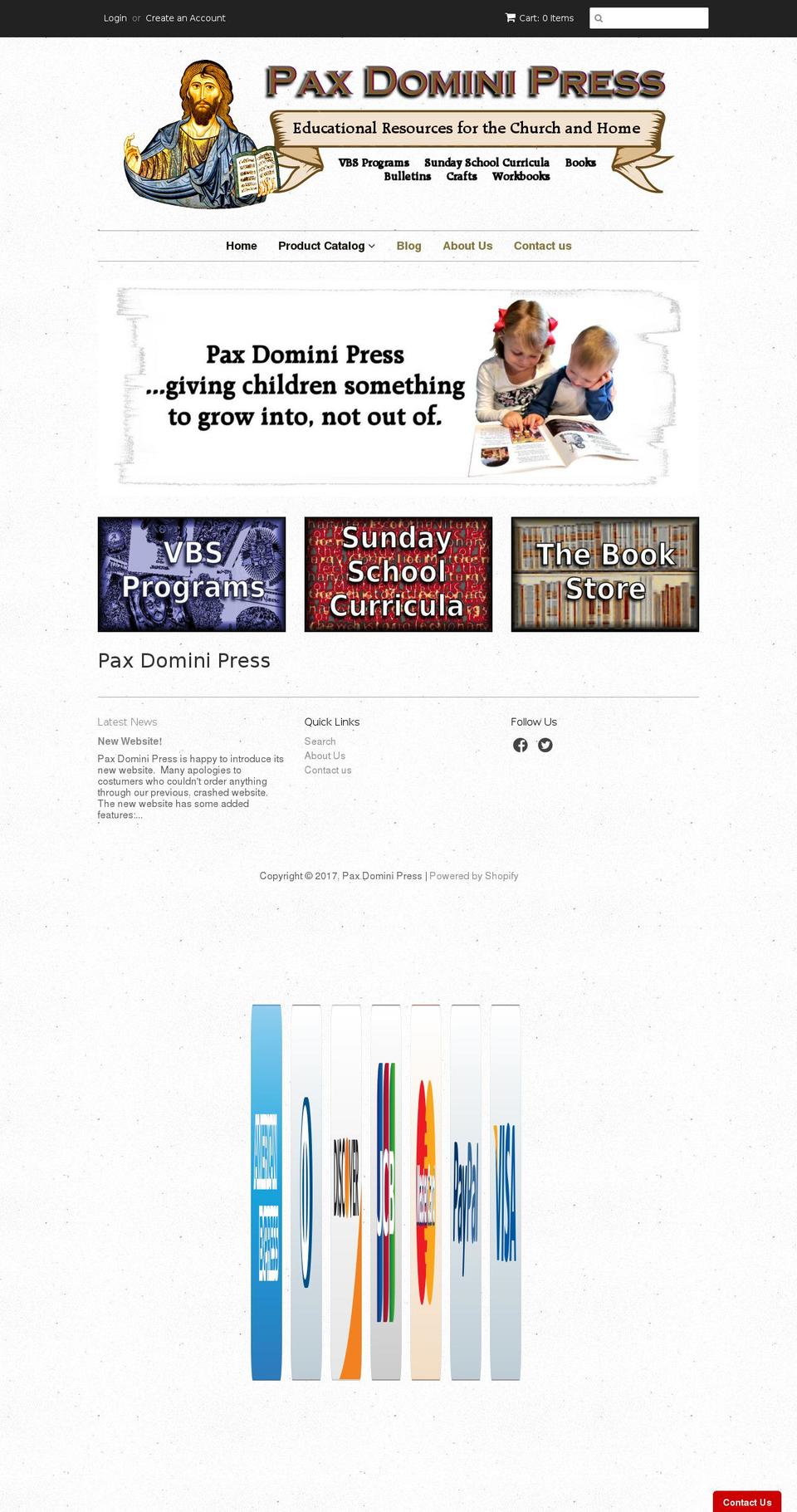 paxdominipress.com shopify website screenshot