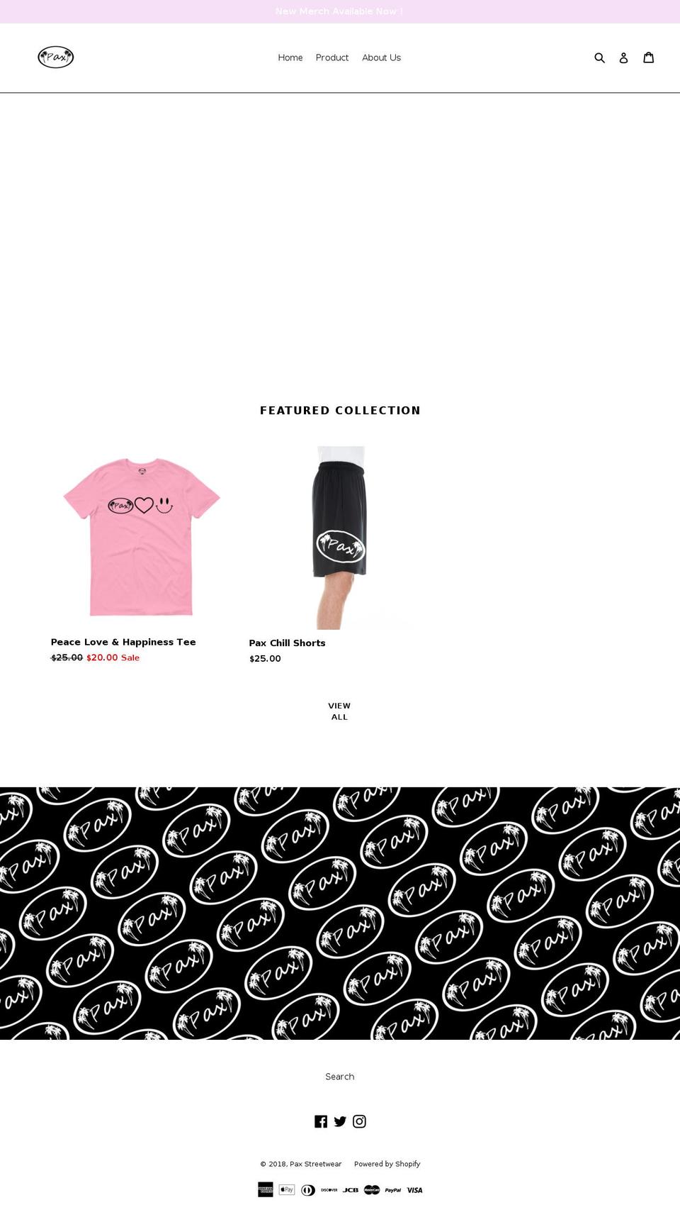 paxstreetwear.com — Shopify storefront screenshot