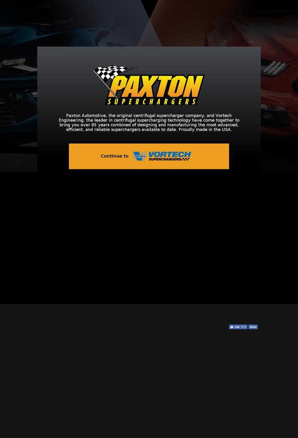 Vortech Supercharger Theme Shopify theme site example paxtonauto.com