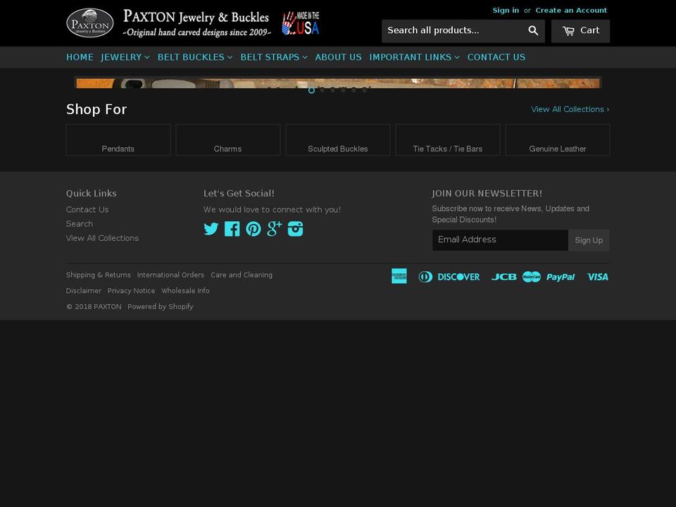 paxtonjewelry.com — Shopify storefront screenshot