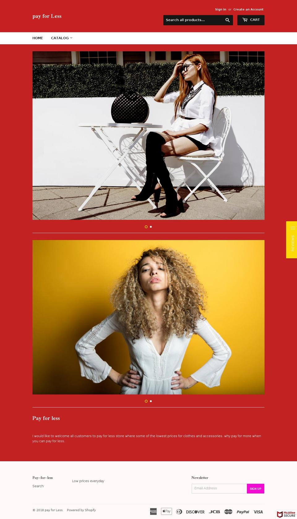 pay-for-less.com — Shopify storefront screenshot