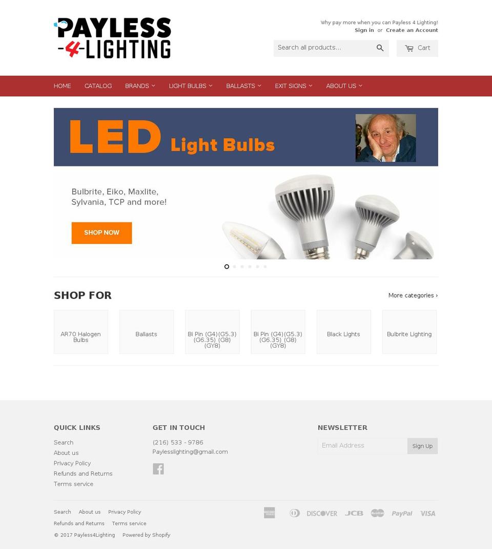payless-4-lighting.com shopify website screenshot