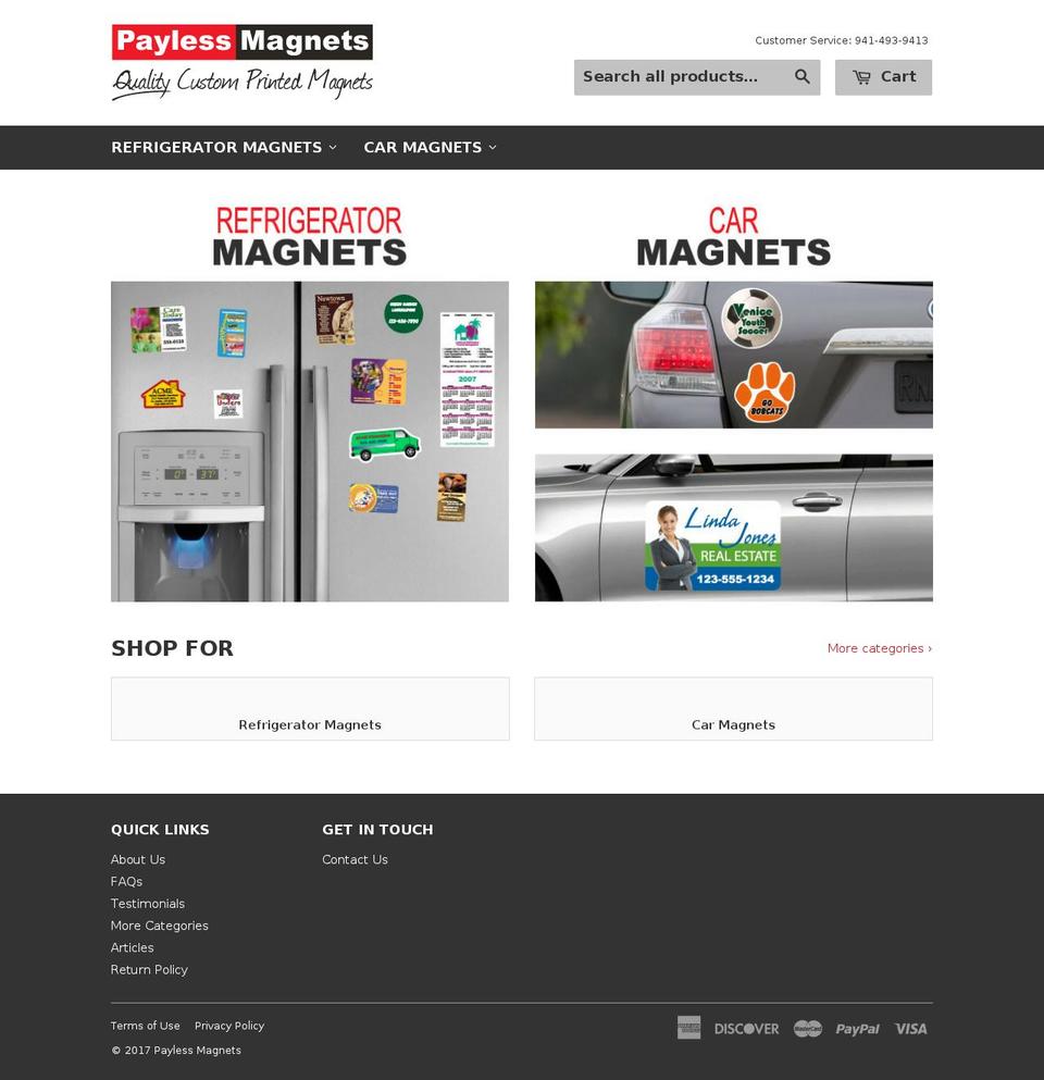 paylessmagnets.com shopify website screenshot