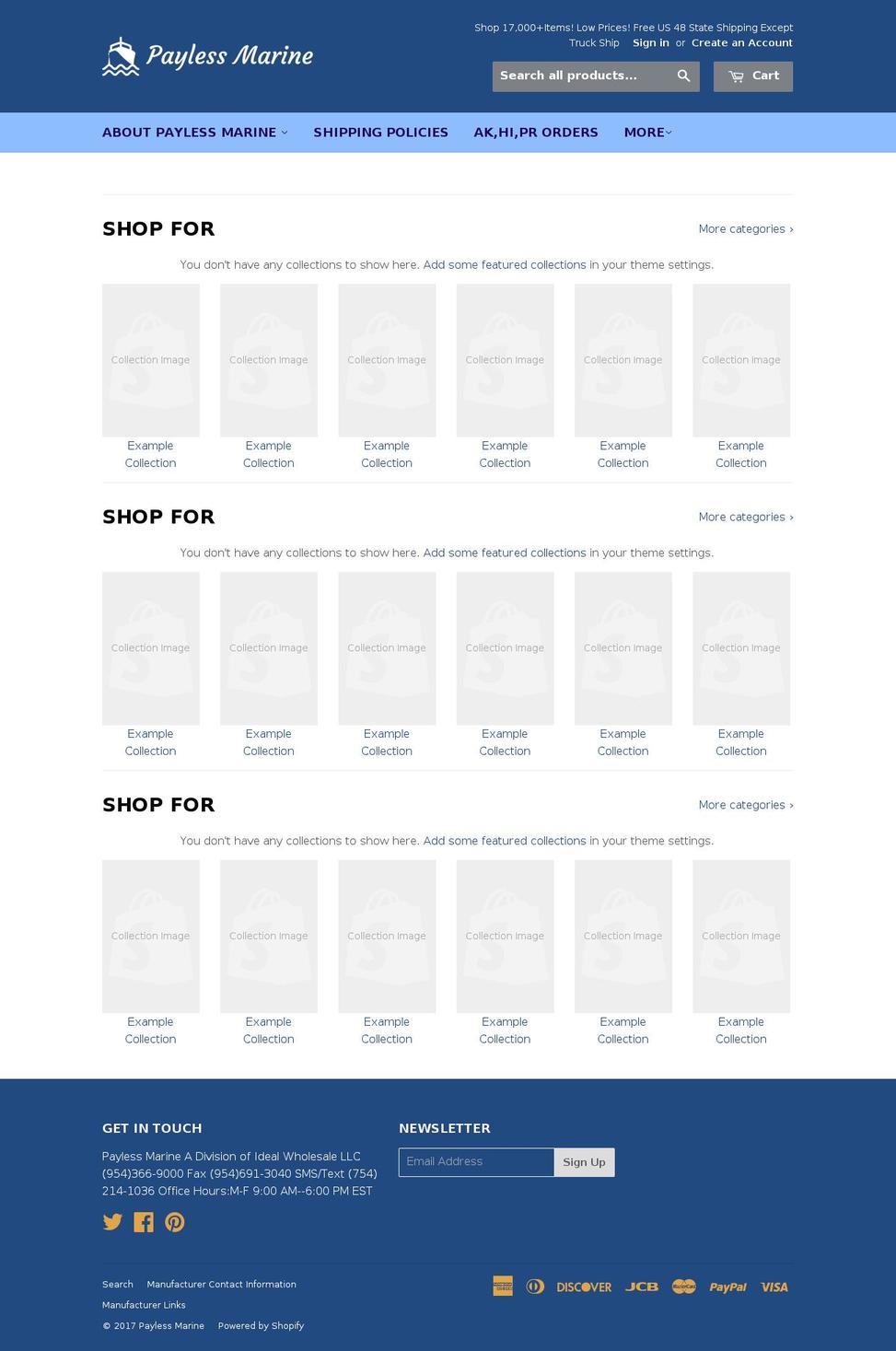 paylessmarine.com shopify website screenshot