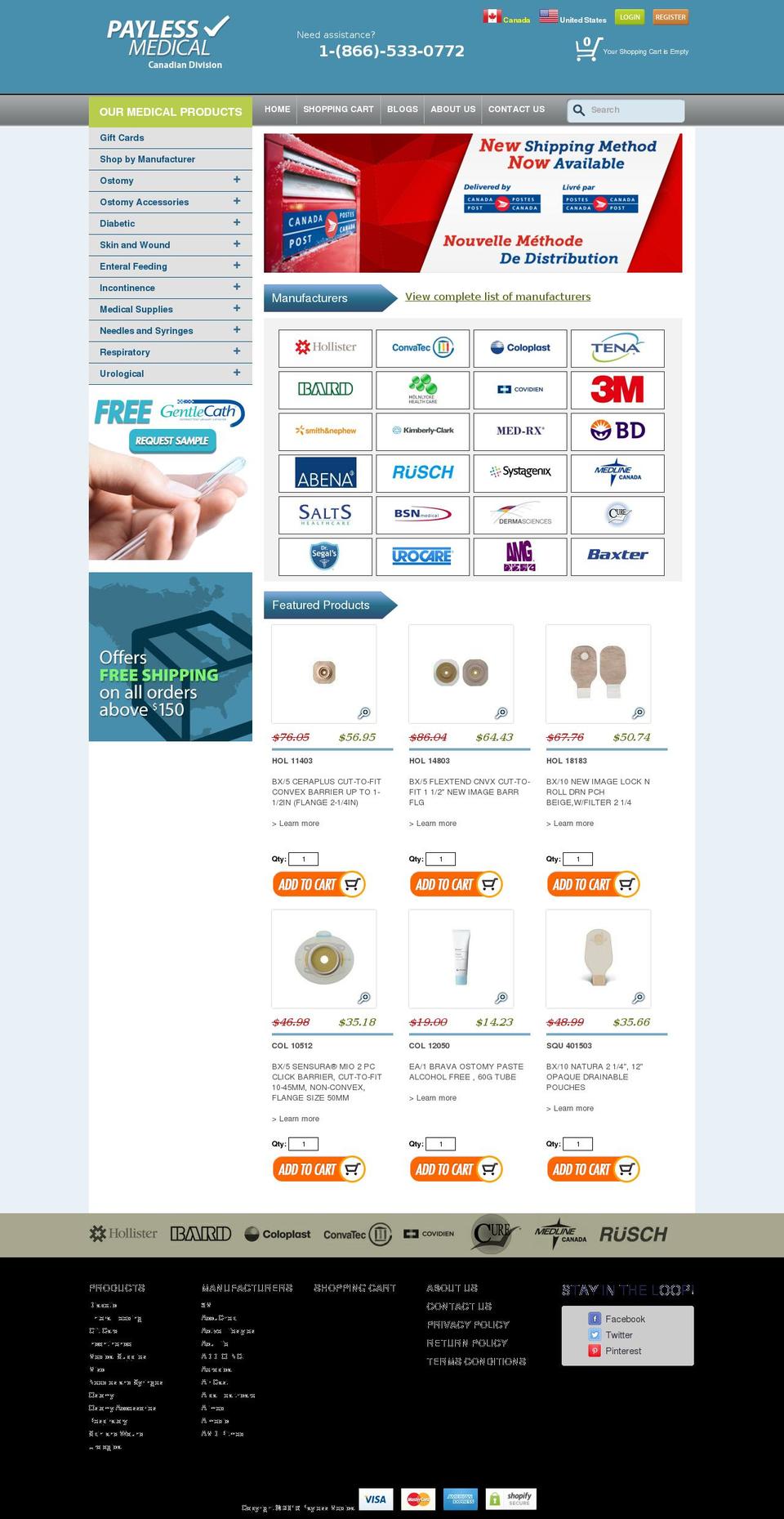 paylessmedical.ca shopify website screenshot