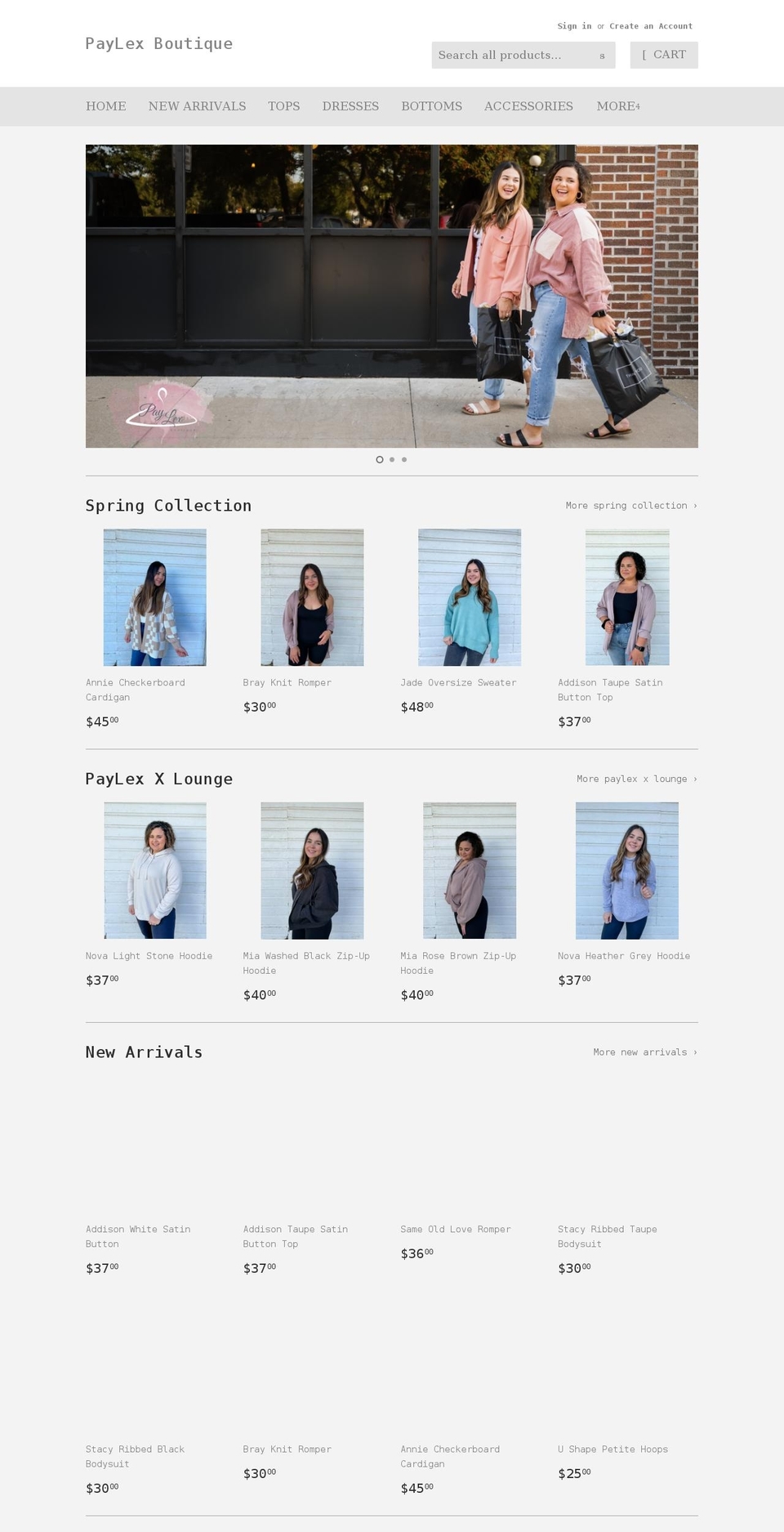 paylexboutique.com shopify website screenshot