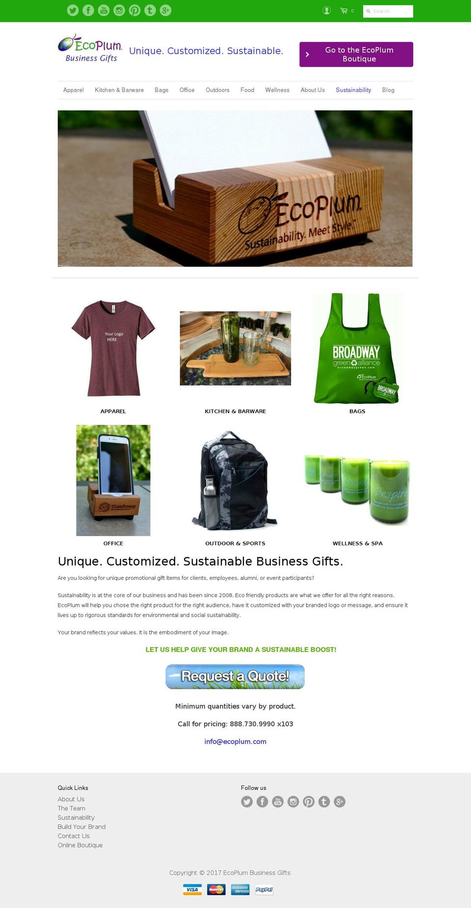 Updates for Marcia - Business Gifts with Button Shopify theme site example pays2bgreen.com