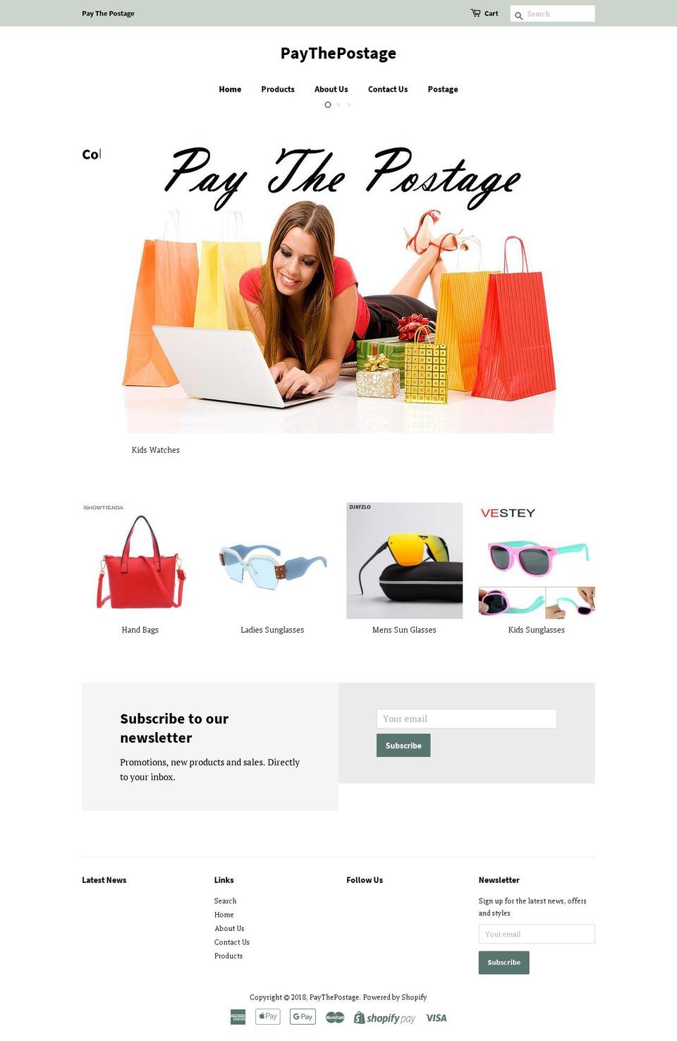 paythepostage.com — Shopify storefront screenshot