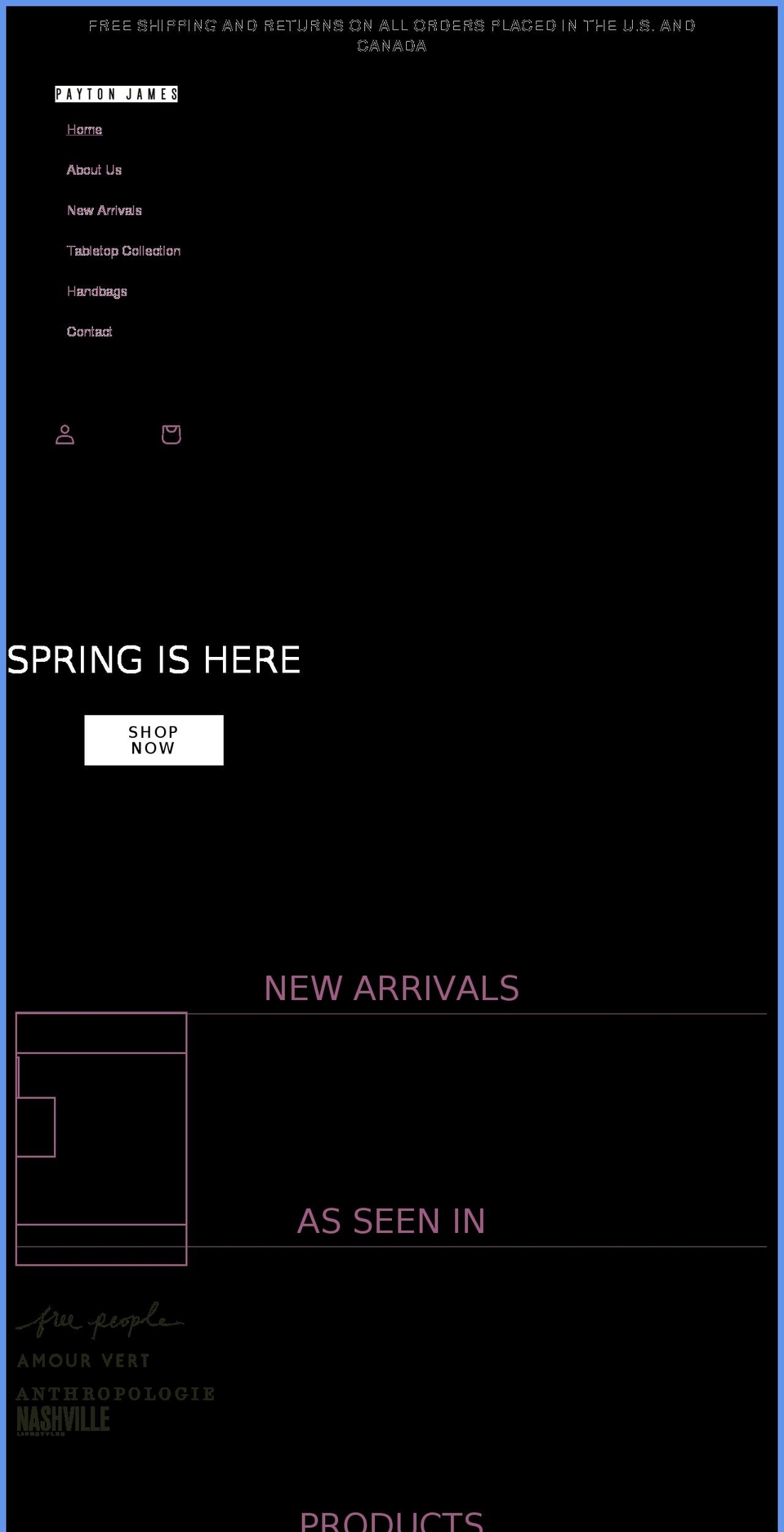 paytonjamesusa.com shopify website screenshot